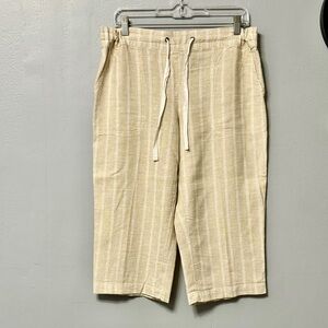 #12)  Beige Striped Women's Shorts